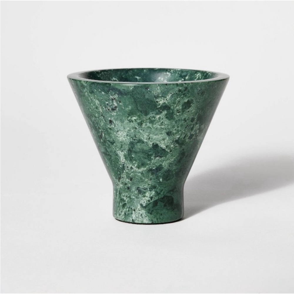 Threshold l Designed with Studio McGee Green Marble Cone Shape Bowl Table Decor.